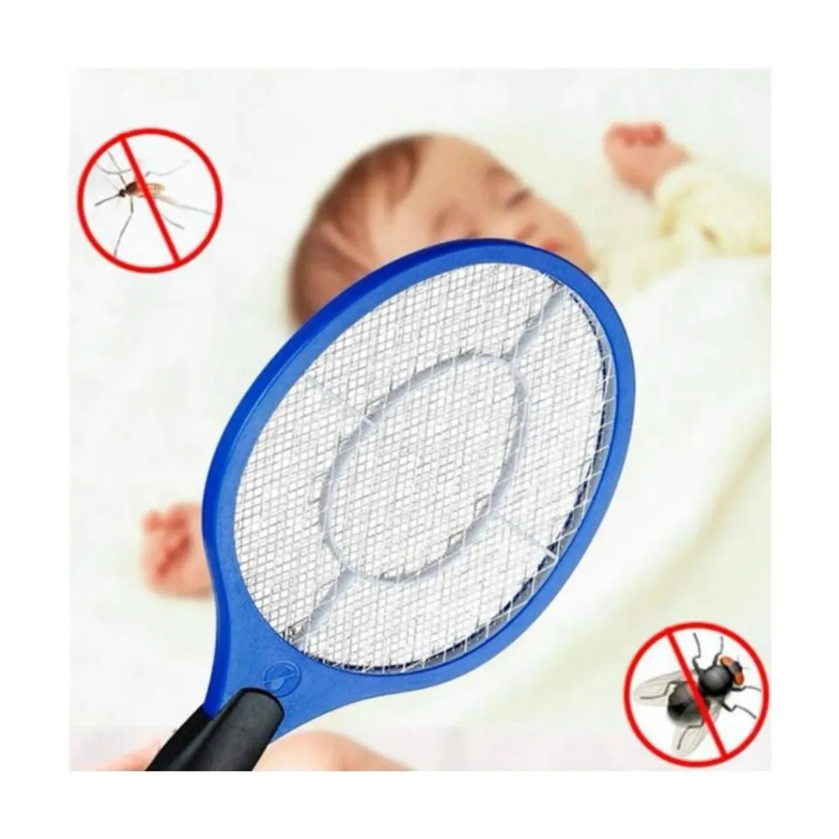 GENERICO - Raqueta Mata Moscas Insectos Raqueta Electrica Recargable Linterna