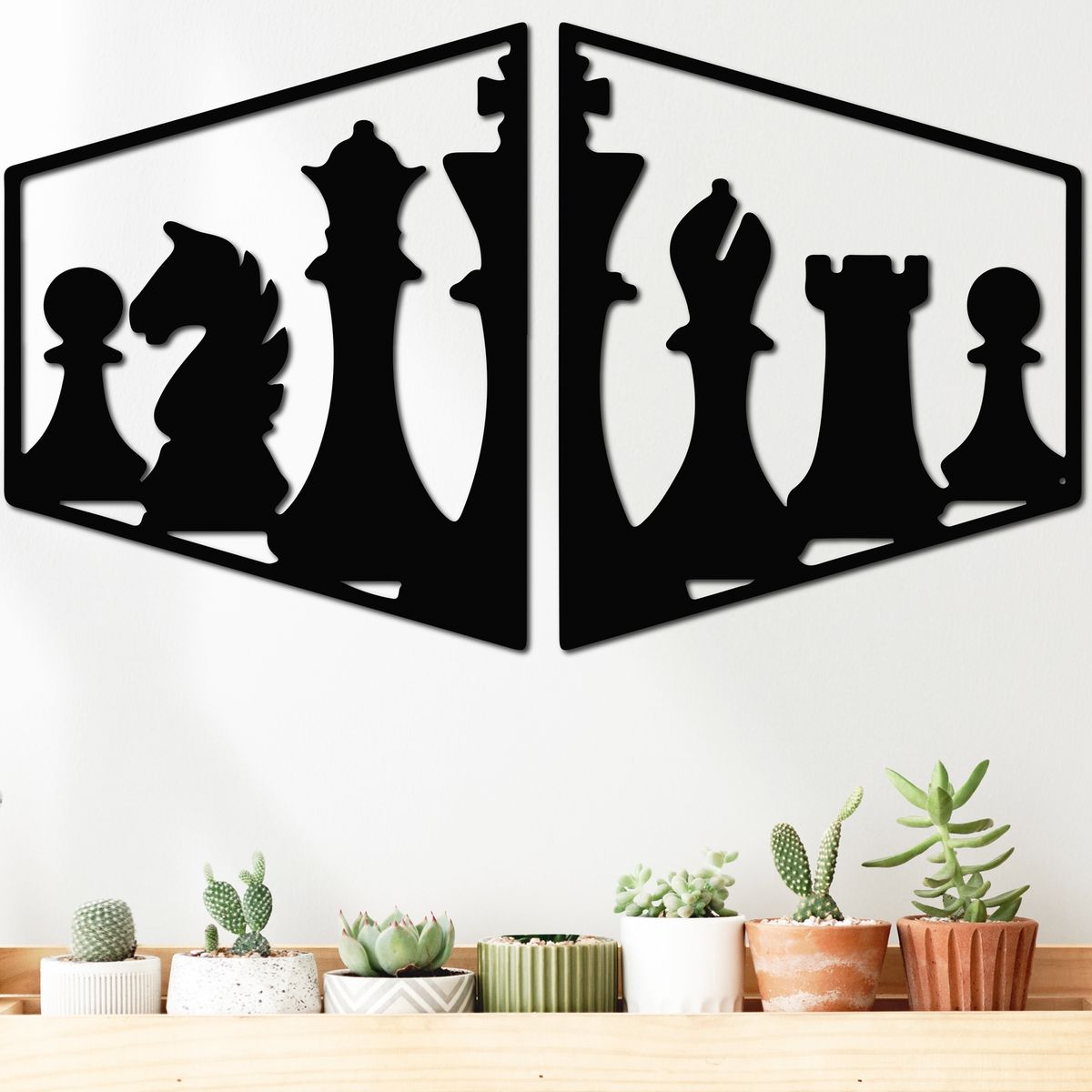 ELAB PROPIA - Set 2 Cuadros Ajedrez 48x40cm c.u. - Madera Fun Republic