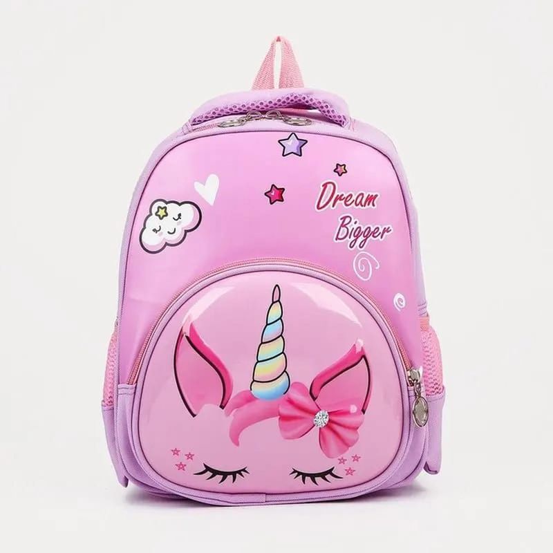 OEM - MOCHILA ESCOLAR DIBUJOS ANIMADOS 3D - Rosa