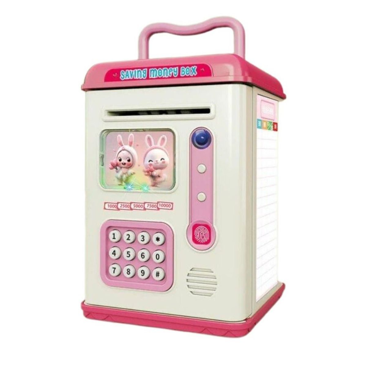 GENERICO - Alcancía Electrónica Huella Digital Y Sonido Rosado