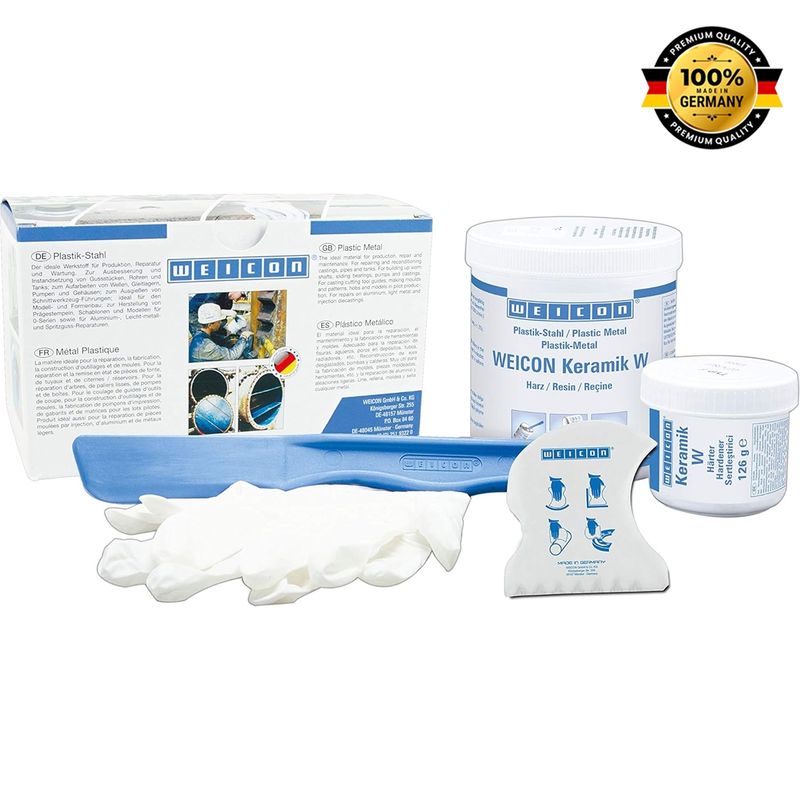 WEICON - Resina Epoxi Ceramico 0,5 Kg Extremadamente Resistente Al Desgaste
