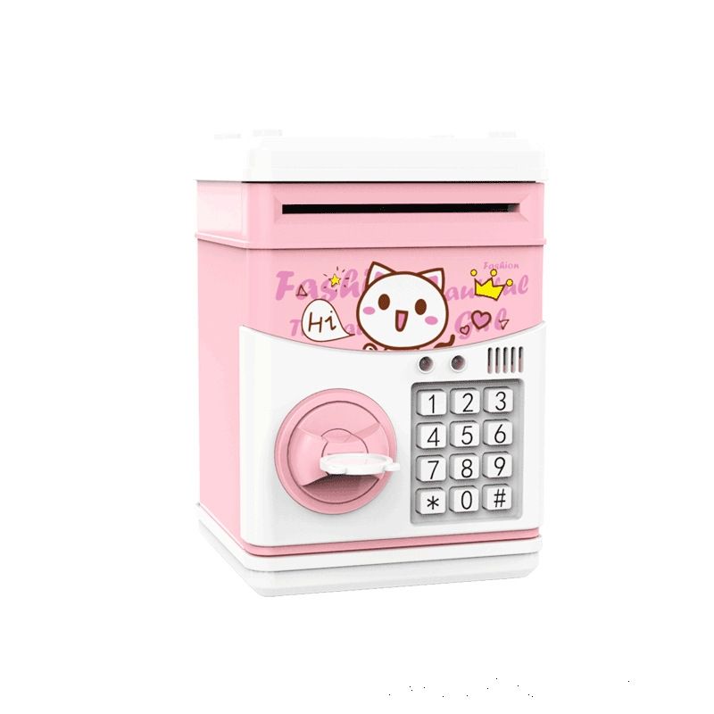 CRUSEC - Alcancia Banco Cajero De Ahorros Caja Fuerte Musical Niños Rosa