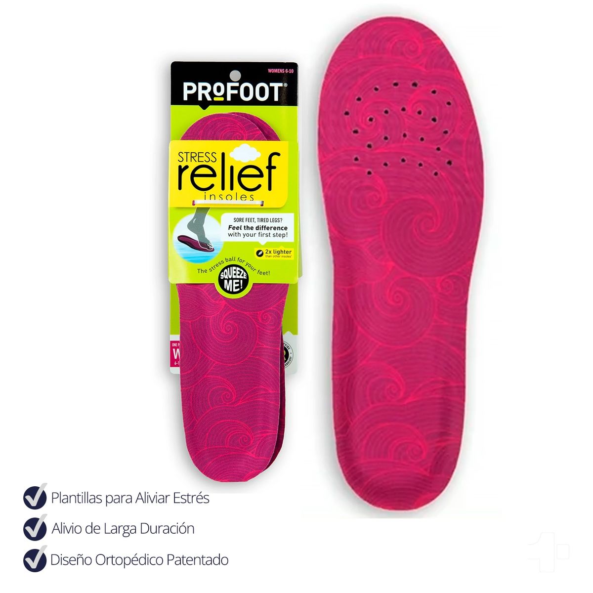 PROFOOT - Plantillas Ortopédicas Recortable para Aliviar el Estrés 36 a 40 cm