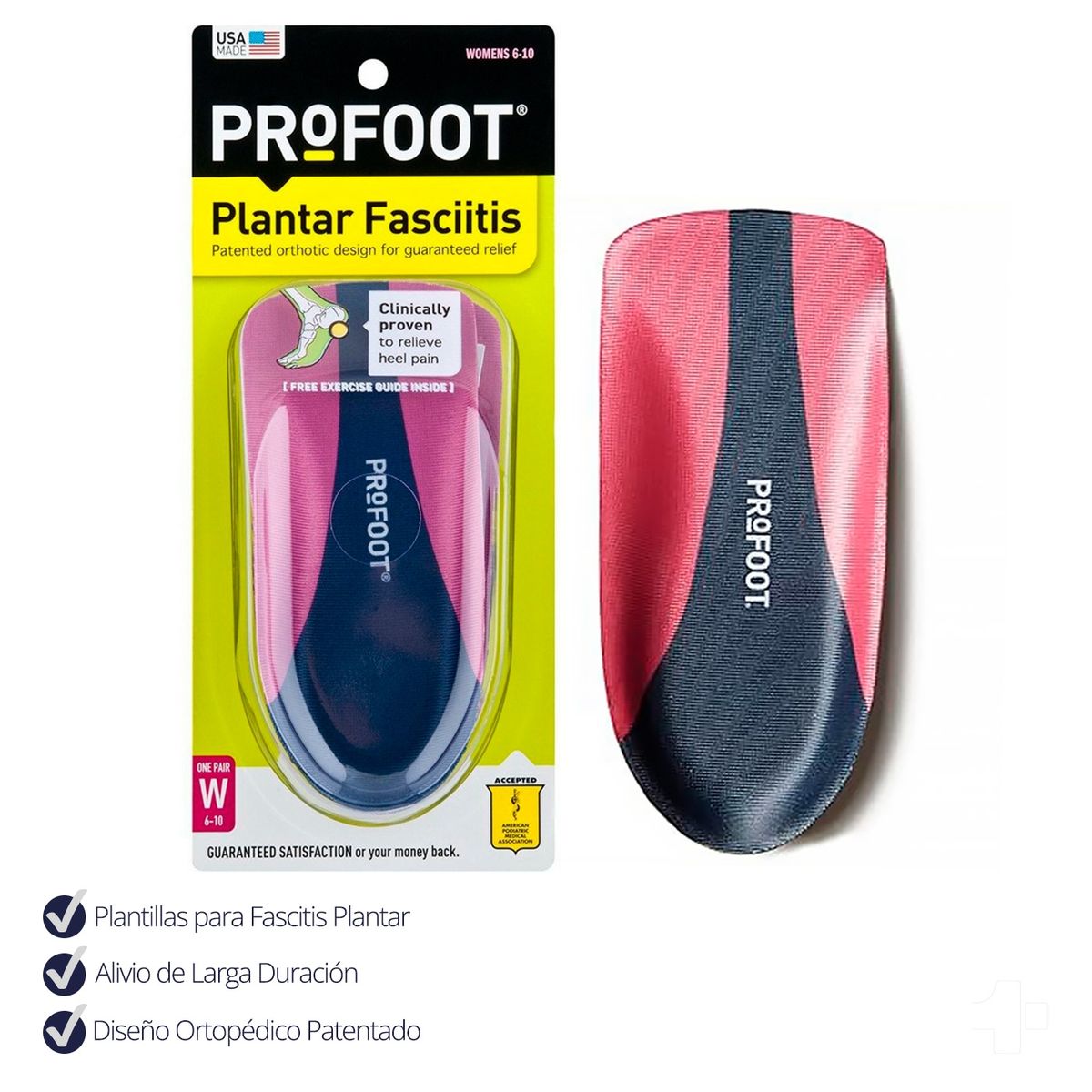 PROFOOT - Plantillas Ortopédicas Recortable para Fascitis Plantar 36 a 40 cm Profoot