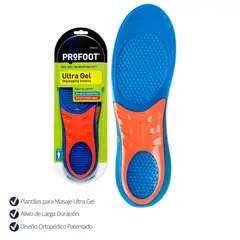 PROFOOT - Plantillas Ortopédicas Recortable de Masaje Ultra Gel 38 a 43 cm