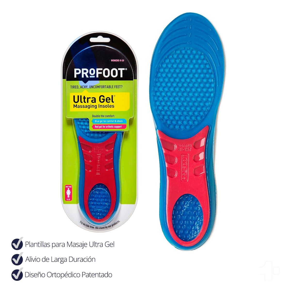 PROFOOT - Plantillas Ortopédicas Recortable para Aliviar el Estrés 36 a 40 cm