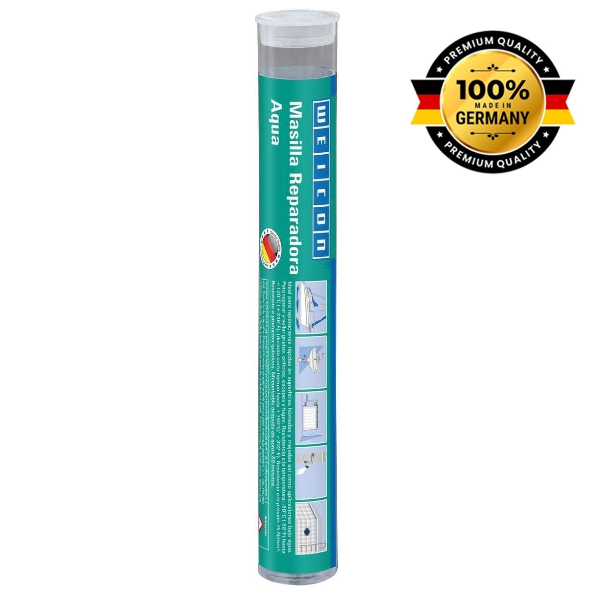 WEICON - Masilla Reparadora Aqua 115 grs Para Superficies Humedas O Bajo Agua