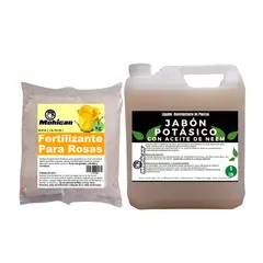 MOHICAN - PROMO JABÓN POTÁSICO ACEITE NEEM 5LTS + FERTI ROSAS 1KG