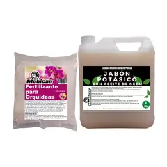 MOHICAN - PROMO JABÓN POTÁSICO ACEITE NEEM 5LTS + FERTI ORQUIDEAS 1KG