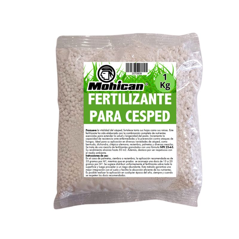 MOHICAN - FERTILIZANTE PARA CESPED  N-P-K (23-4-5) 1 KG MOHICAN