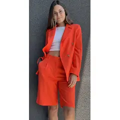 MARA MORE - BERMUDA SASTRERA COLOR NARANJA MUJER