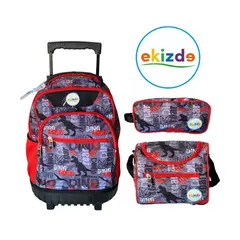 GENERICO - Mochila Pack 3 en 1 Ekizde - Dino