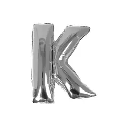 GENERICO - Globo Metalizado Letra "K" Plateado 30 pulgadas