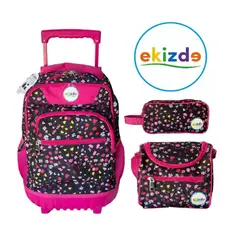 GENERICO - Mochila Pack 3 en 1 Ekizde - Flowers