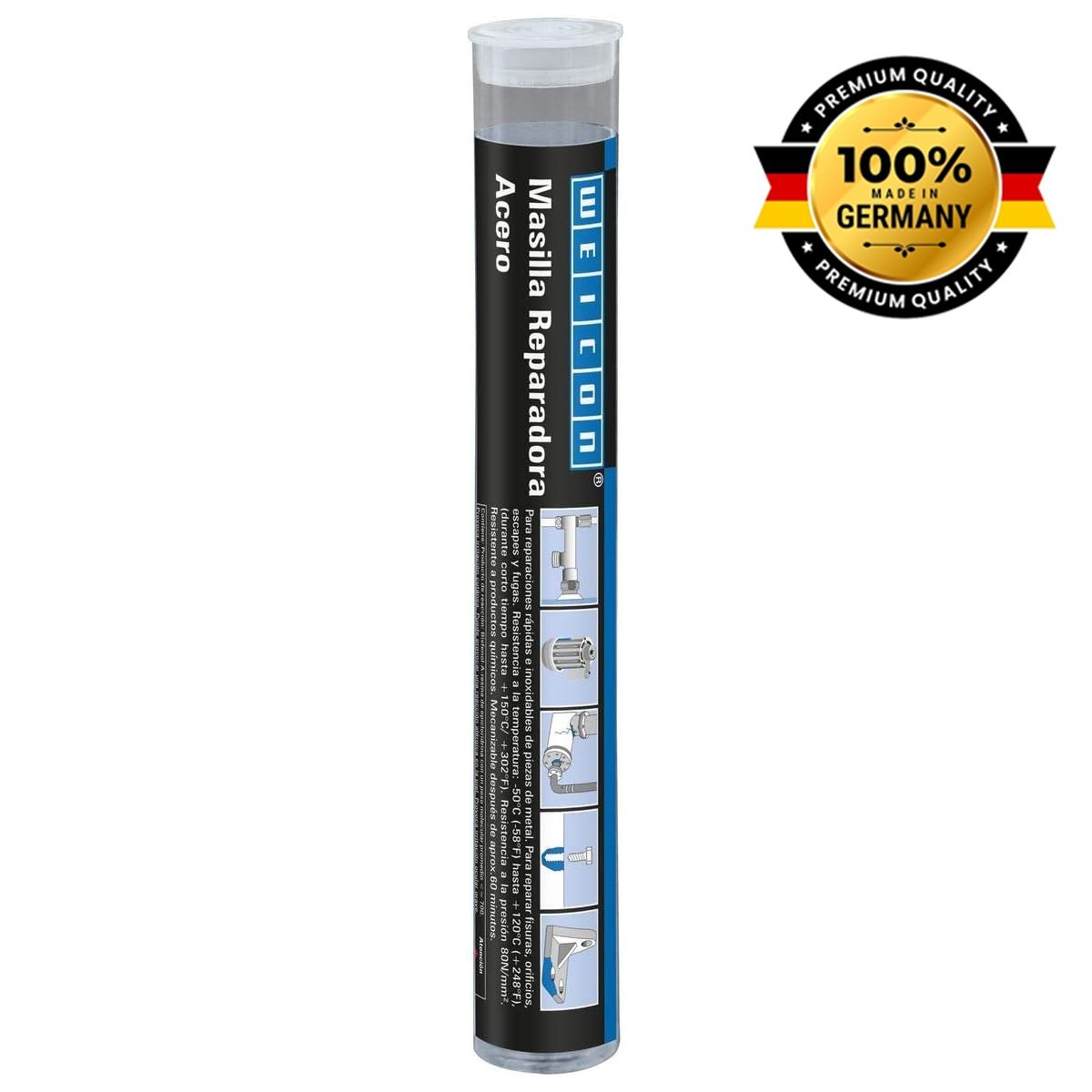 WEICON - Masilla Reparadora De Acero 115 Grs Para Reparar Hilos En Metales