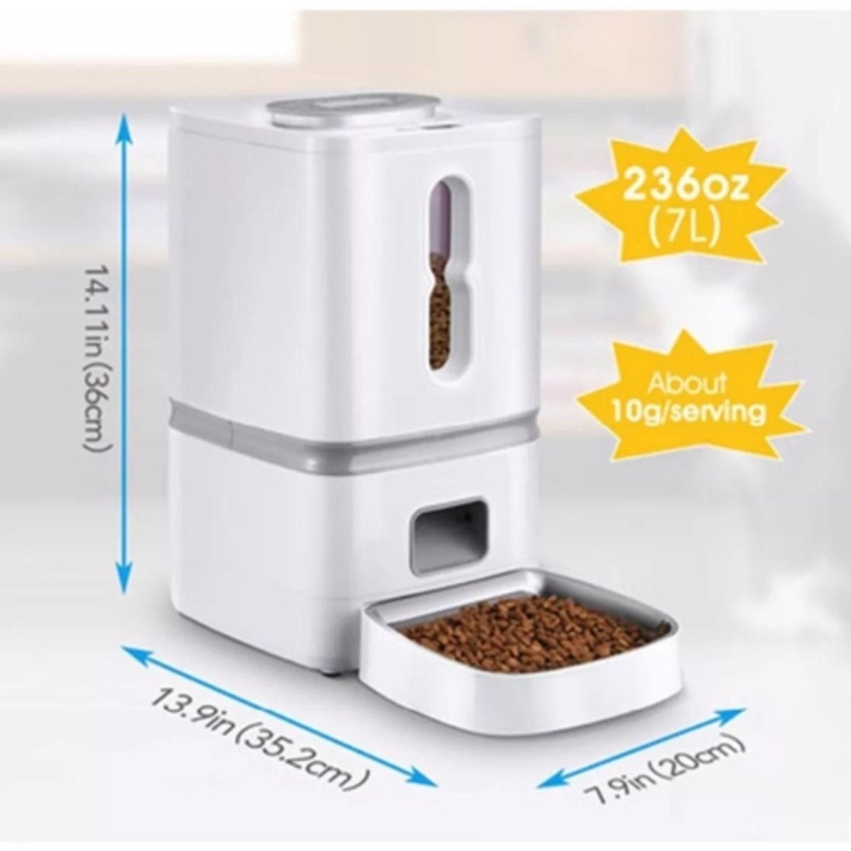 GENERICO - DISPENSADOR AUTOMATICO ALIMENTO PARA MASCOTA 7 LITROS