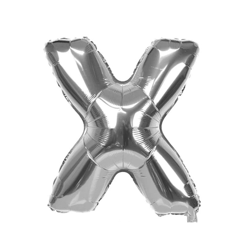 GENERICO - Globo Metalizado Letra "X" Plateado 30 pulgadas