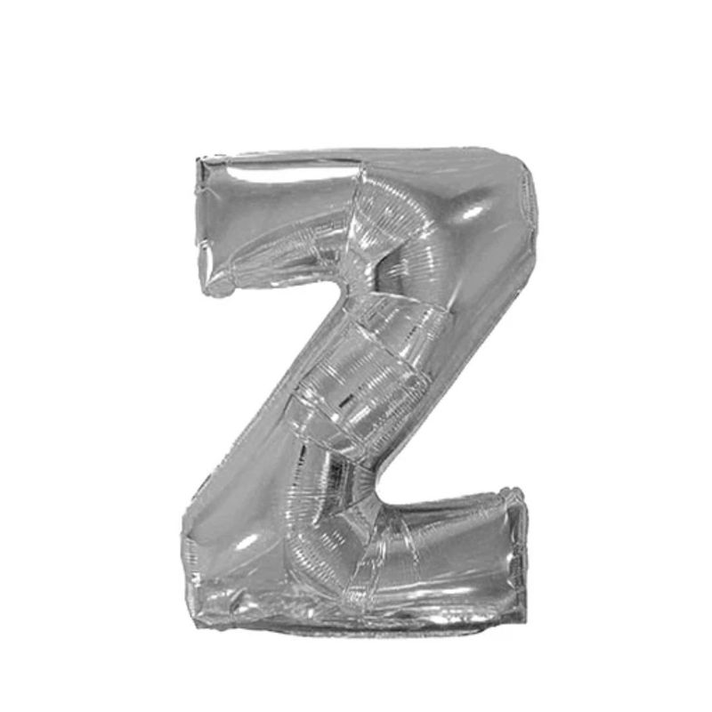 GENERICO - Globo Metalizado Letra "Z" Plateado 30 pulgadas