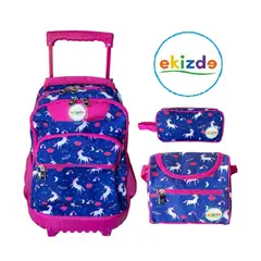 GENERICO - Mochila Pack 3 en 1 Ekizde - Unicorn