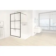 DUSCHY - MAMPARA FIJA SERIGRAFIADA MATTE BLACK 1000X1900 6mm EAS