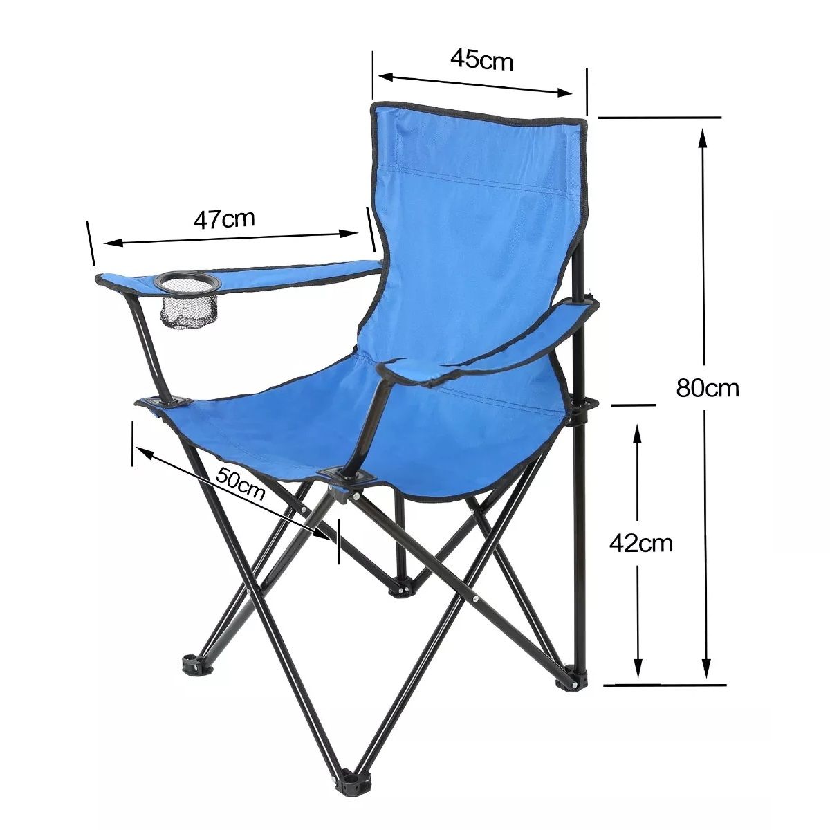 GENERICO - Silla Plegable Silla De Playa Camping Porta Vaso Portatil