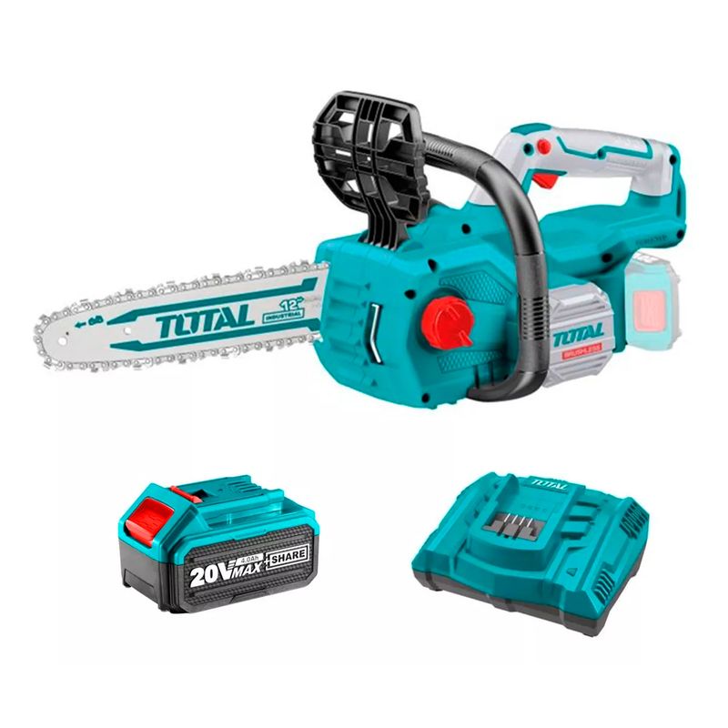 TOTAL TOOLS - Motosierra Inalambrica 20v 12 PuLG Bat+carg Total Tgsli20128