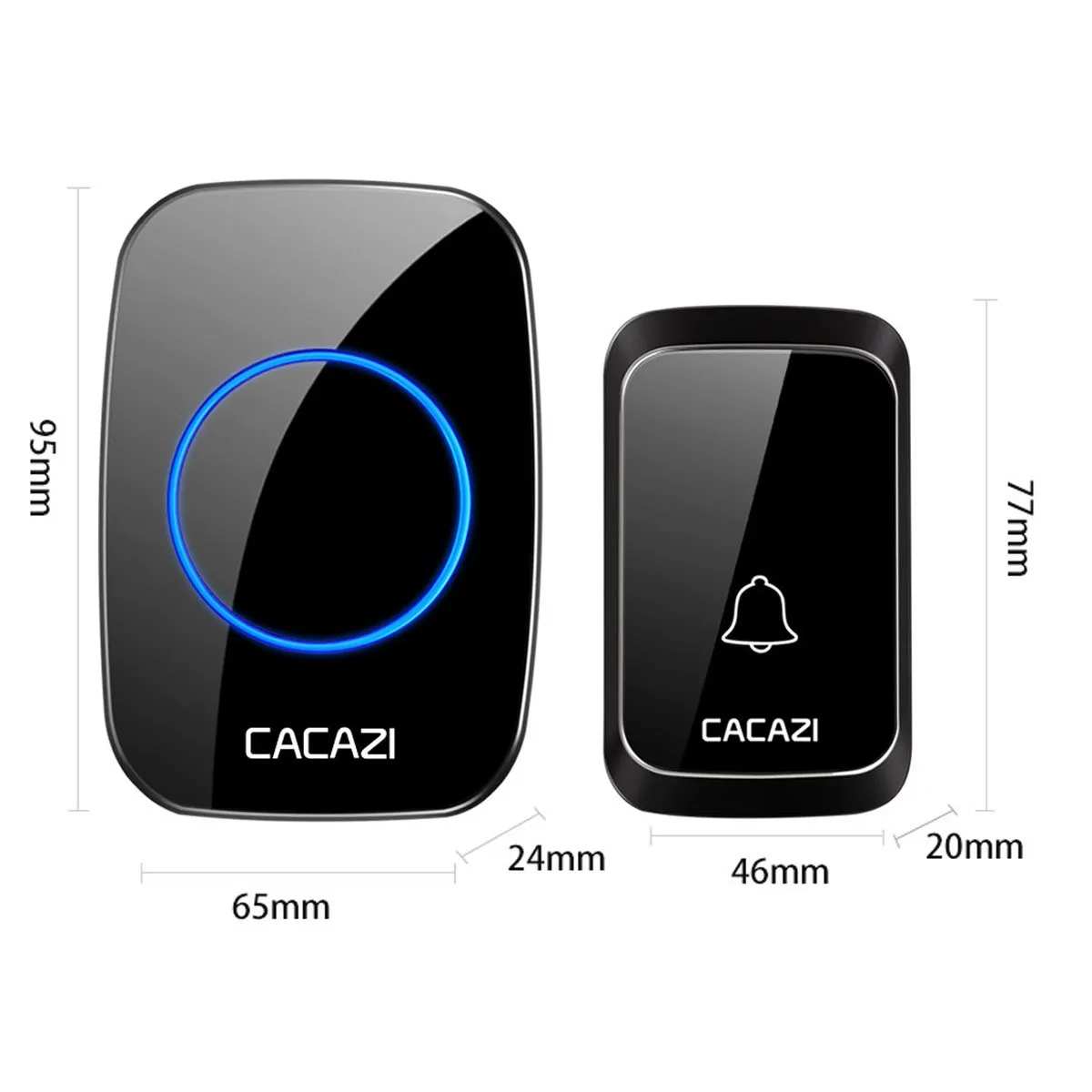EDWINAYY - Timbre Inalámbrico Impermeable Exterior Portátil Puertas