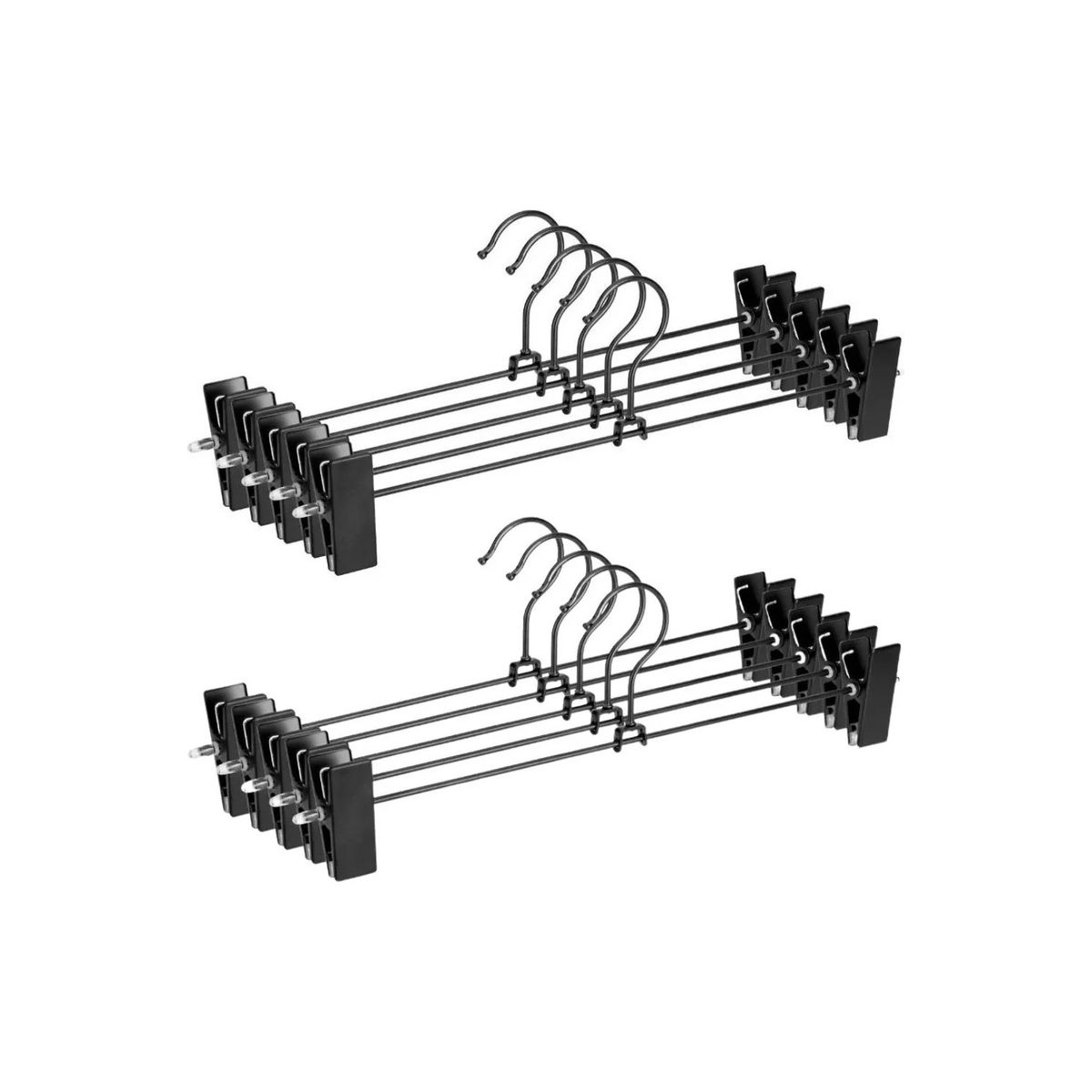 U BUY - Pack 10 Colgadores Para Pantalón Negro Metal