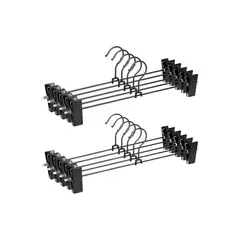 U BUY - Pack 10 Colgadores Para Pantalón Negro Metal