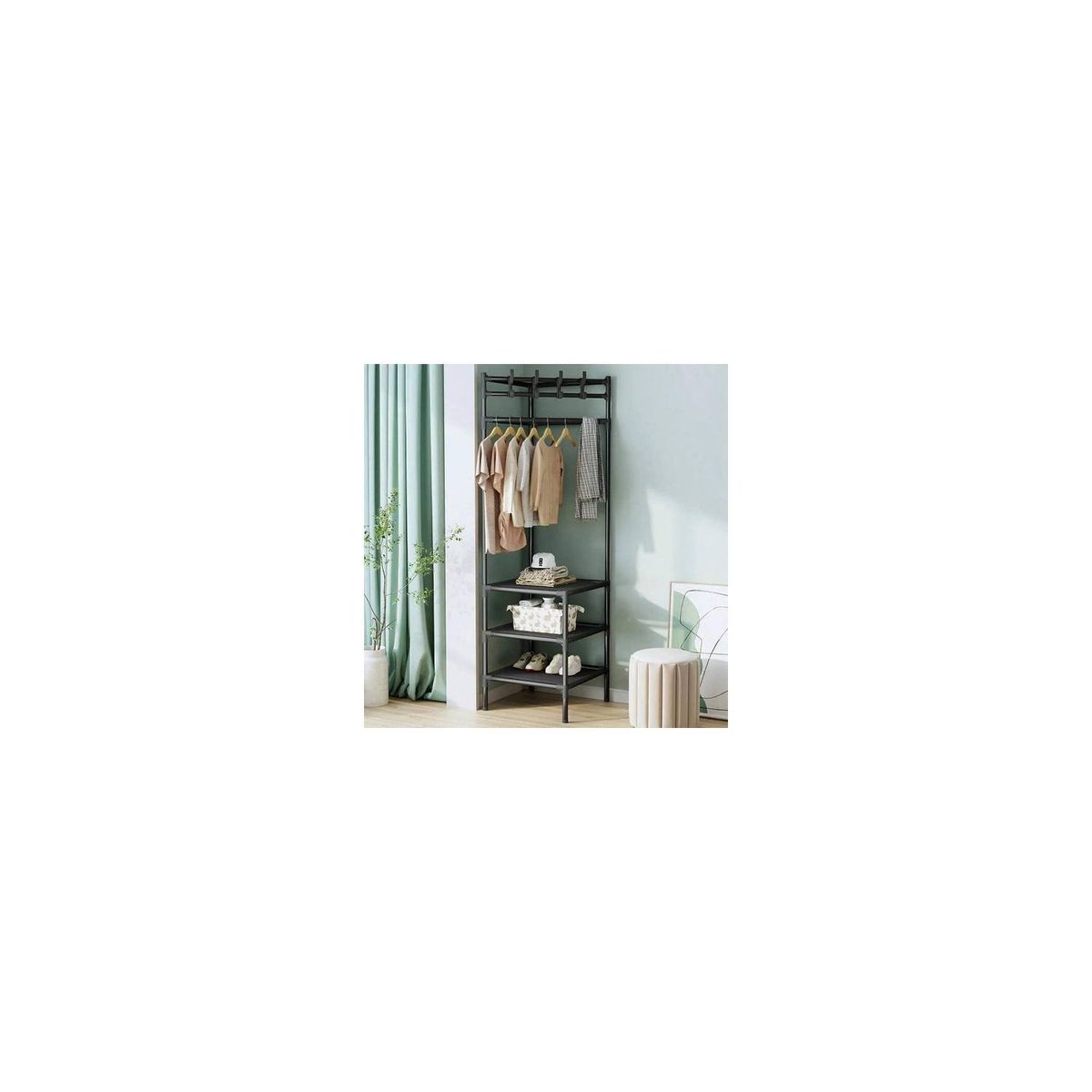 U BUY - Zapatero Y Perchero De Esquina Multifuncional