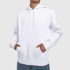 STANDARD - Poleron Hombre Butter Algodón Canguro Oversize - Blanco
