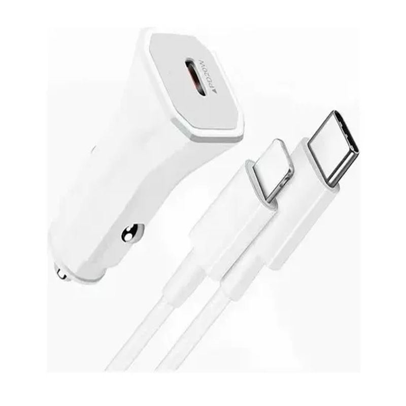 GENERICO - Cargador Auto 20w Compatible iPhone Carga Rápida Lightning