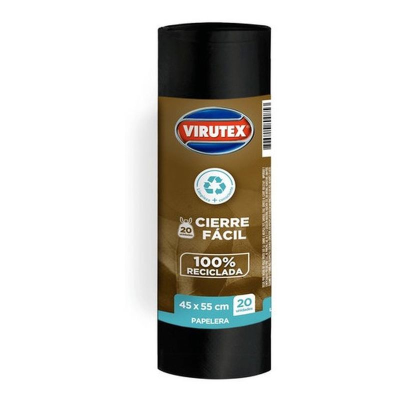VIRUTEX - Bolsas Para Basura Rollo Cierre Facil 45x55 20u