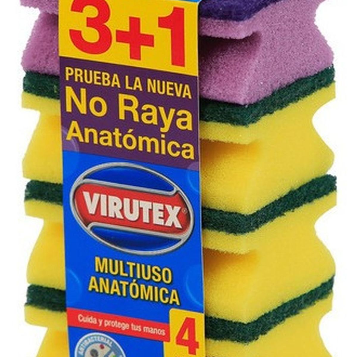 VIRUTEX - Esponja Acanalada 3 + 1clasica