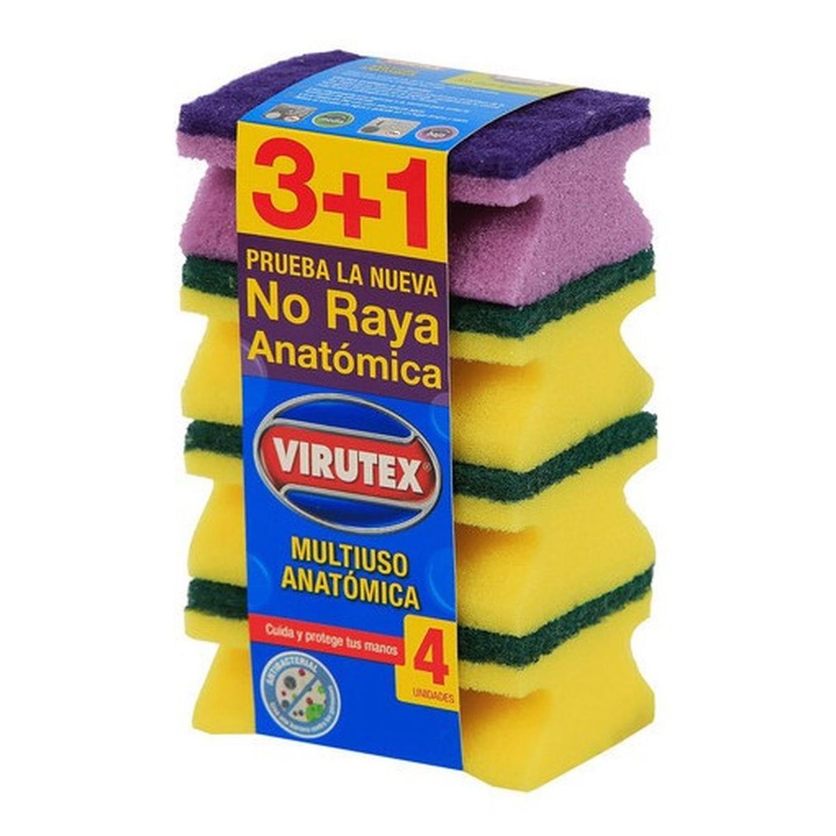 VIRUTEX - Esponja Acanalada 3 + 1clasica