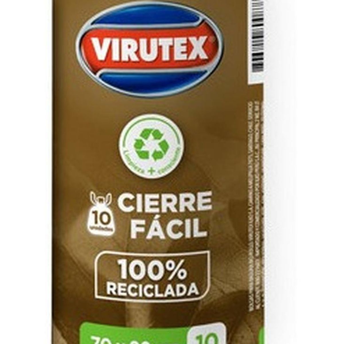 VIRUTEX - Bolsa Basura Rollo Cierre Facil 70x90 10u Vtx