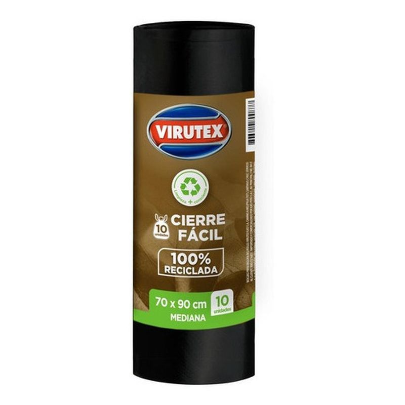VIRUTEX - Bolsa Basura Rollo Cierre Facil 70x90 10u Vtx