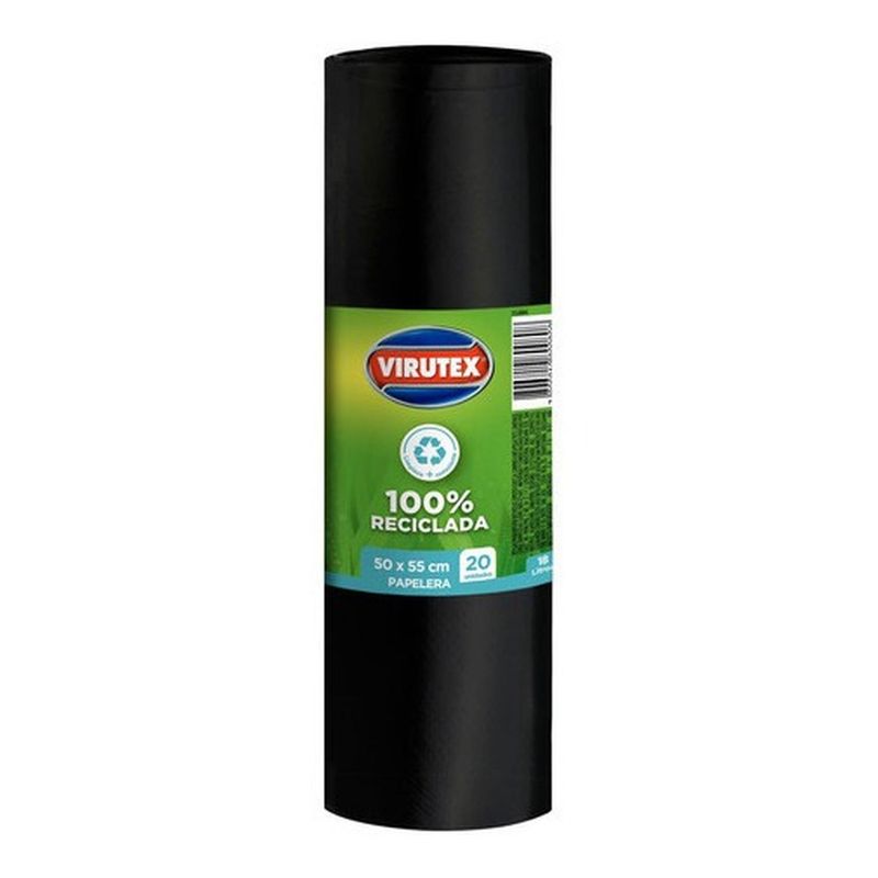 VIRUTEX - Bolsa Para Basura 50x55cm, 100% Recicladas 20 Un