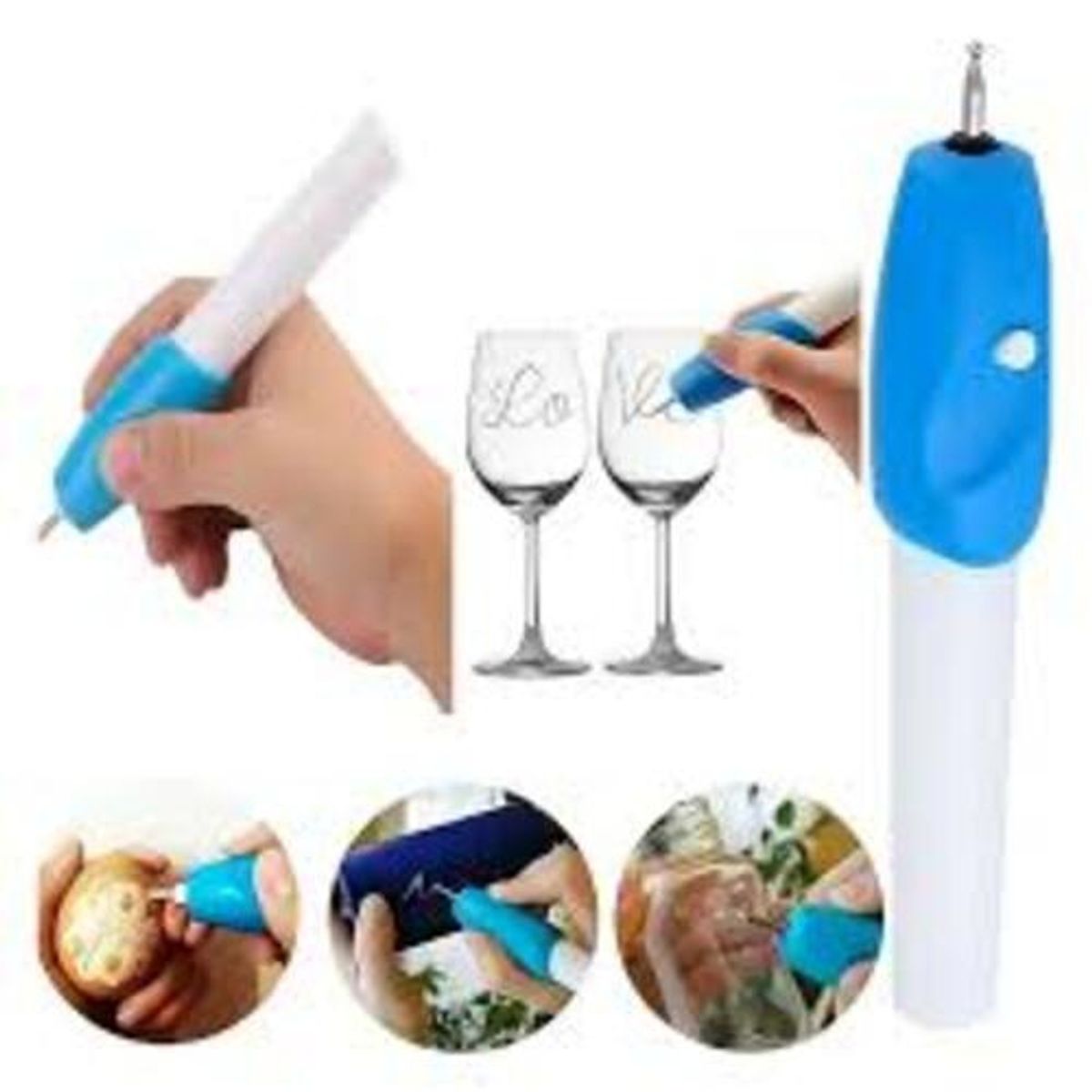 GENERICO - Lápiz Grabador Tallador de Metal Plástico Vidrio Auto