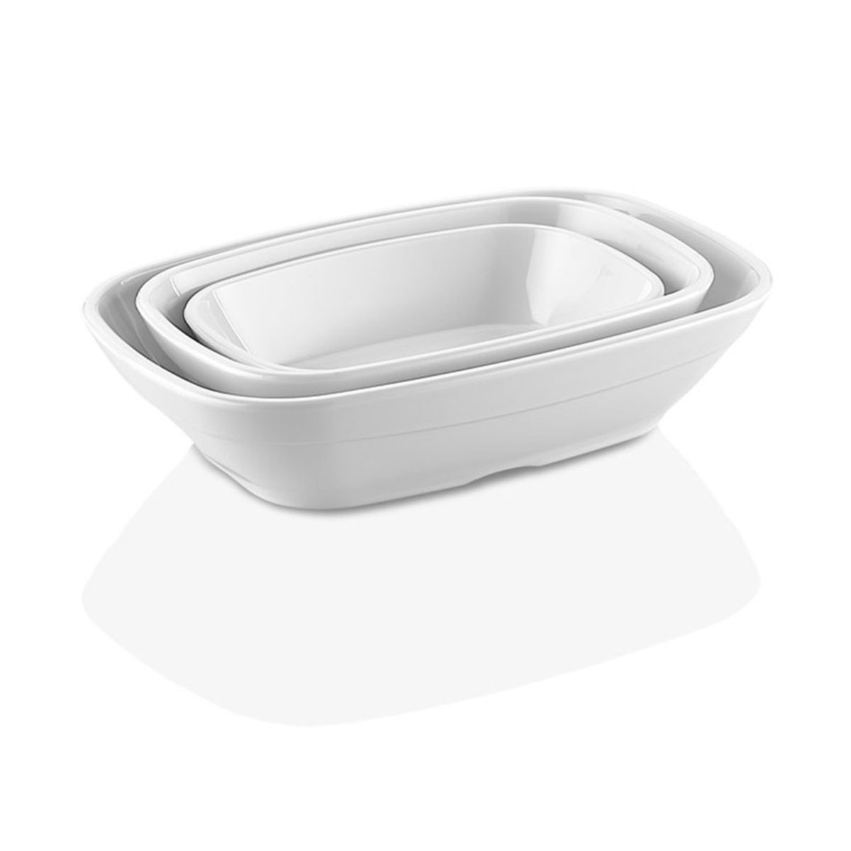 IMAHE - Set De 4 PLATO RECTANGULAR PC BLANCO IMAHE