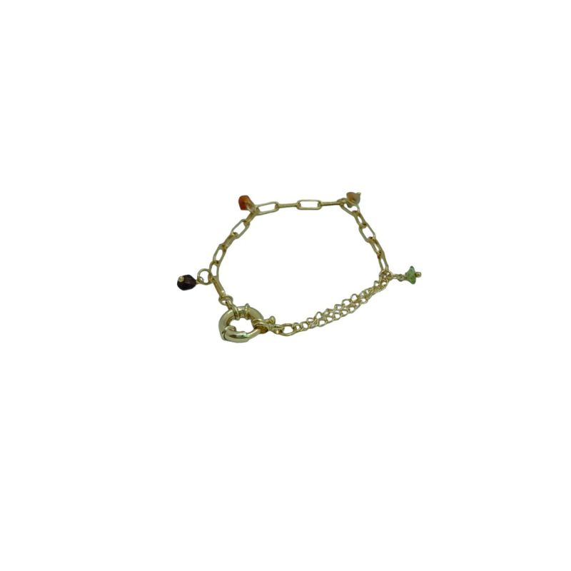 GENERICO - Pulsera enchapada en oro con piedras naturales