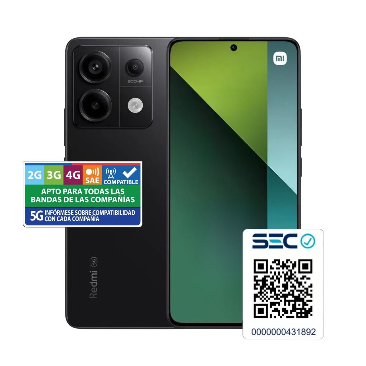 XIAOMI - Xiaomi Redmi Note 13 PRO 5G 8GB+256GB Negro