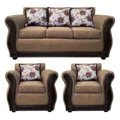 AMERICA DECORA - Juego de living 3-1-1 Eleonor Liso Color Café Claro