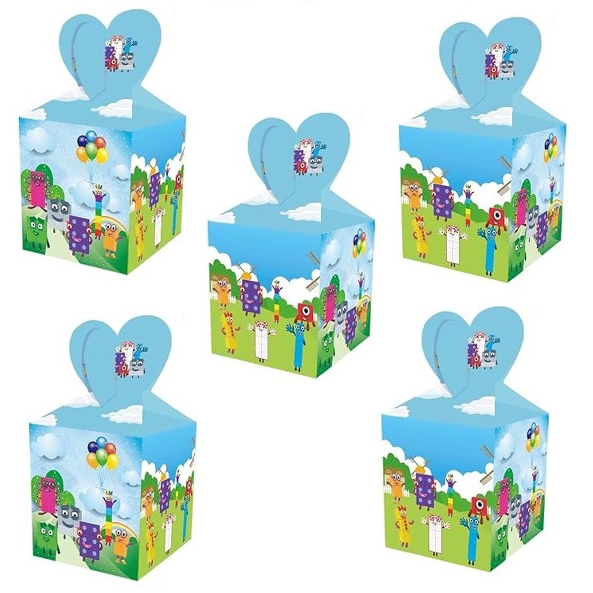 GENERICO - Cajas Cumpleaños Numberblocks 5 Unidades