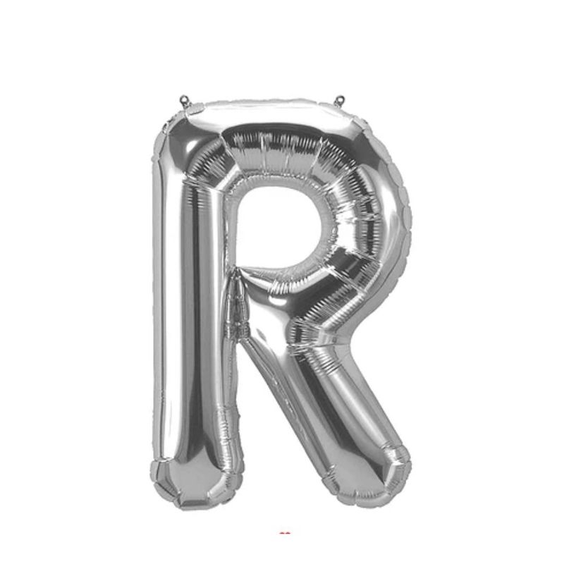 GENERICO - Globo Metalizado Letra "R" Plateado 40 pulgadas