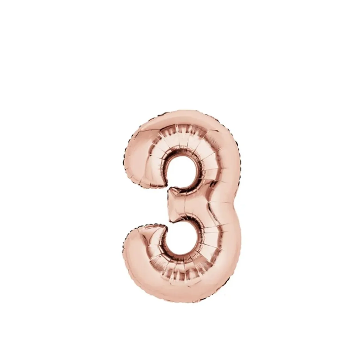 GENERICO - Globo Metalizado Numero "3" Oro Rosado 16 pulgadas