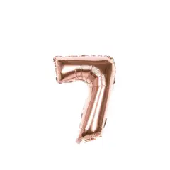 GENERICO - Globo Metalizado Numero "7" Oro Rosado 16 pulgadas