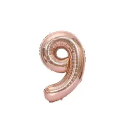 GENERICO - Globo Metalizado Numero "9" Oro Rosado 16 pulgadas