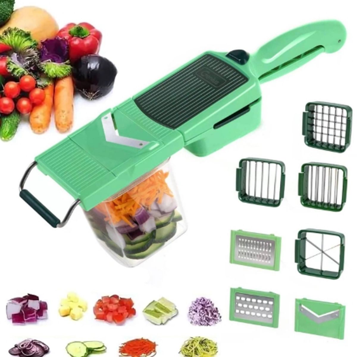 GENERICO - Cortador Picador De Verduras 8 En 1