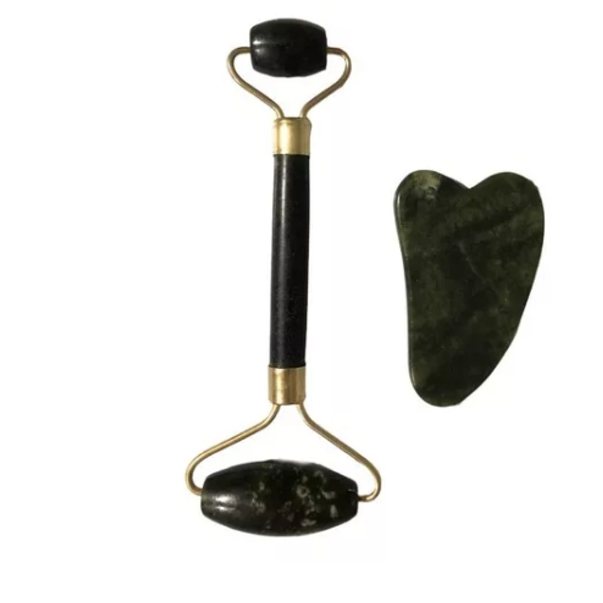 GENERICO - Rodillo Jade Masajeador Facial Piedra Guasha Verde